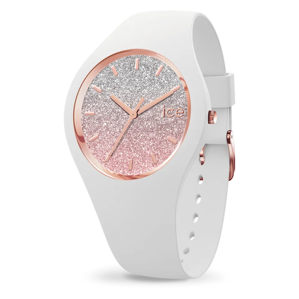 ice-watch-ice-lo-montre-femme-blanche-silicone-rose-gold-paillet-e image 1