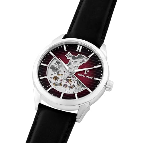 pierre-lannier-automatique-monarck-montre-automatic-43-mm-acier-cuir-5-atm image 6