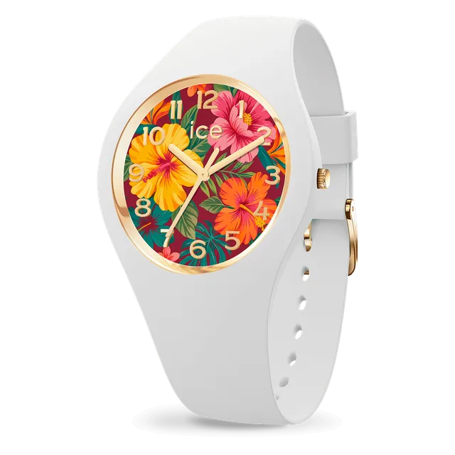ice-watch-ice-flower-tropical-garden-montre-femme-florale-blanche image 1