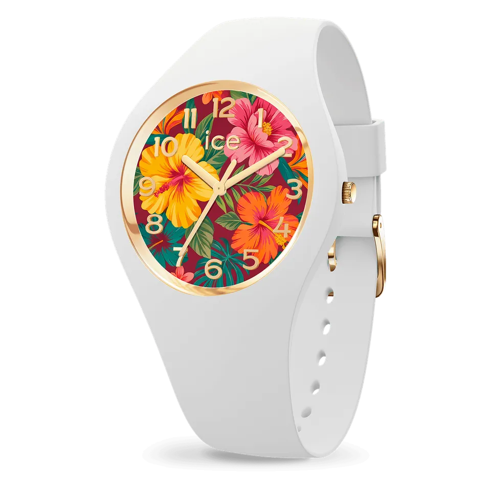 ice-watch-ice-flower-tropical-garden-montre-femme-florale-blanche image 1