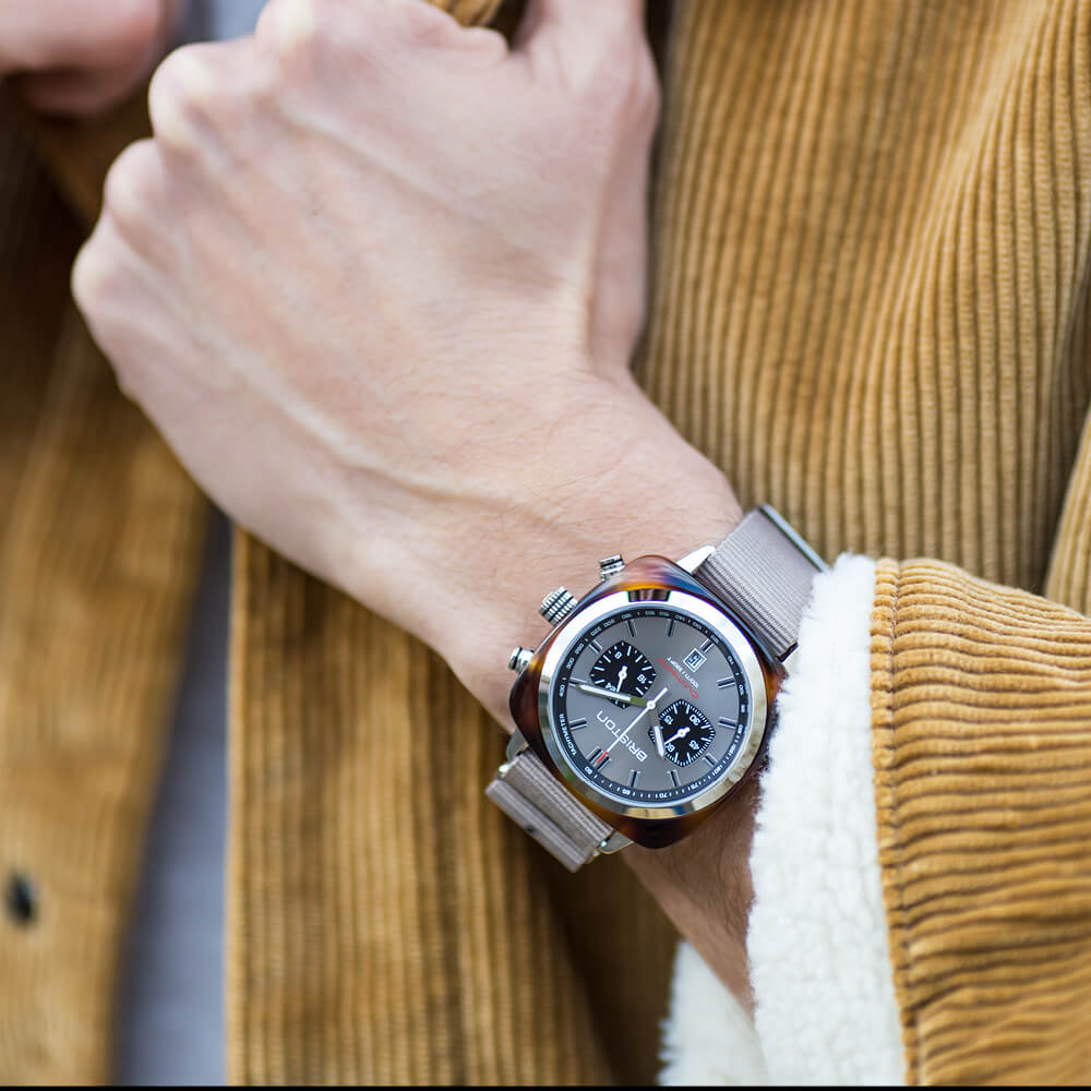 briston-clubmaster-sport-chrono-42-mm-gris-taupe image 3