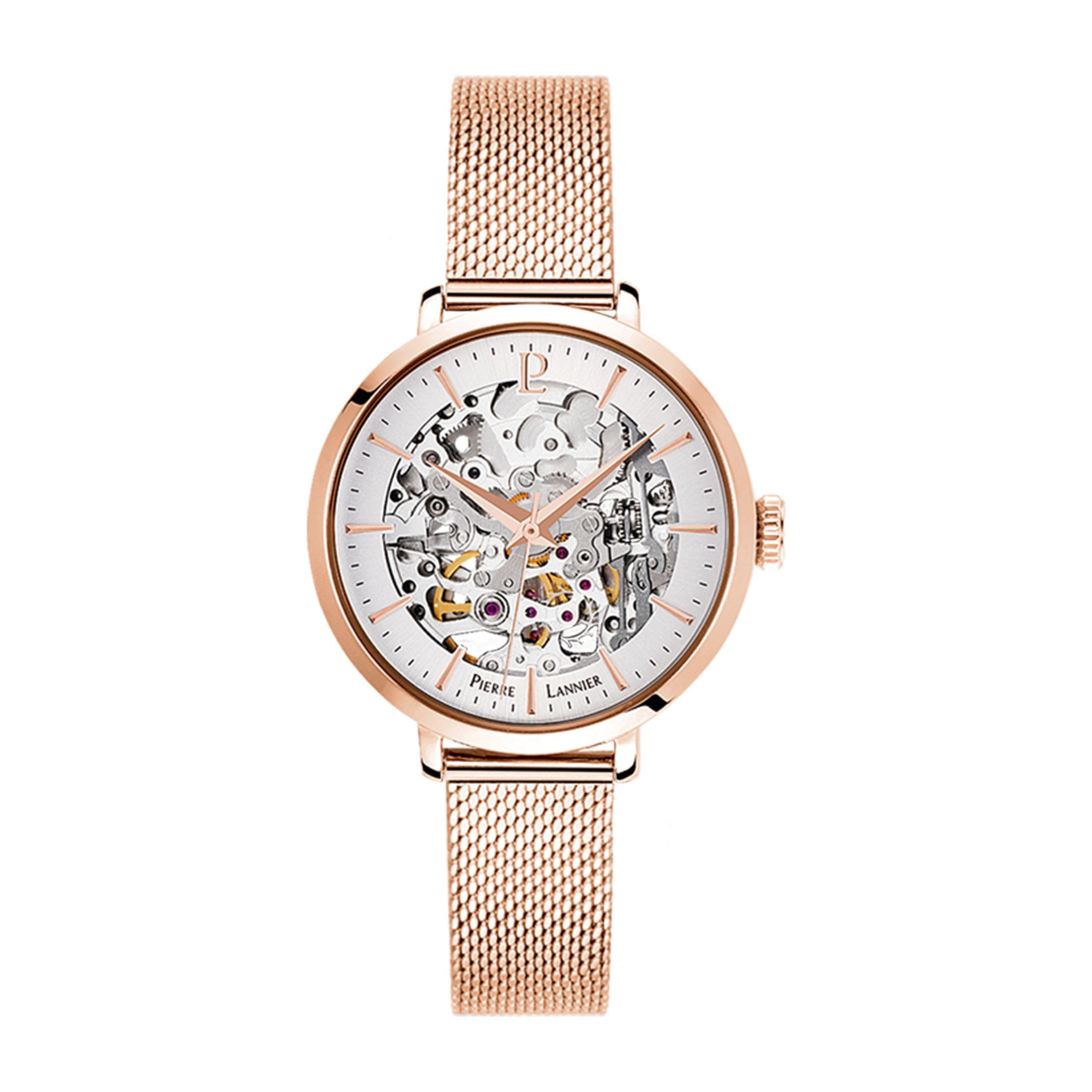 pierre-lannier-313b928-montre-femme-automatique-acier-rose-35-mm image 1