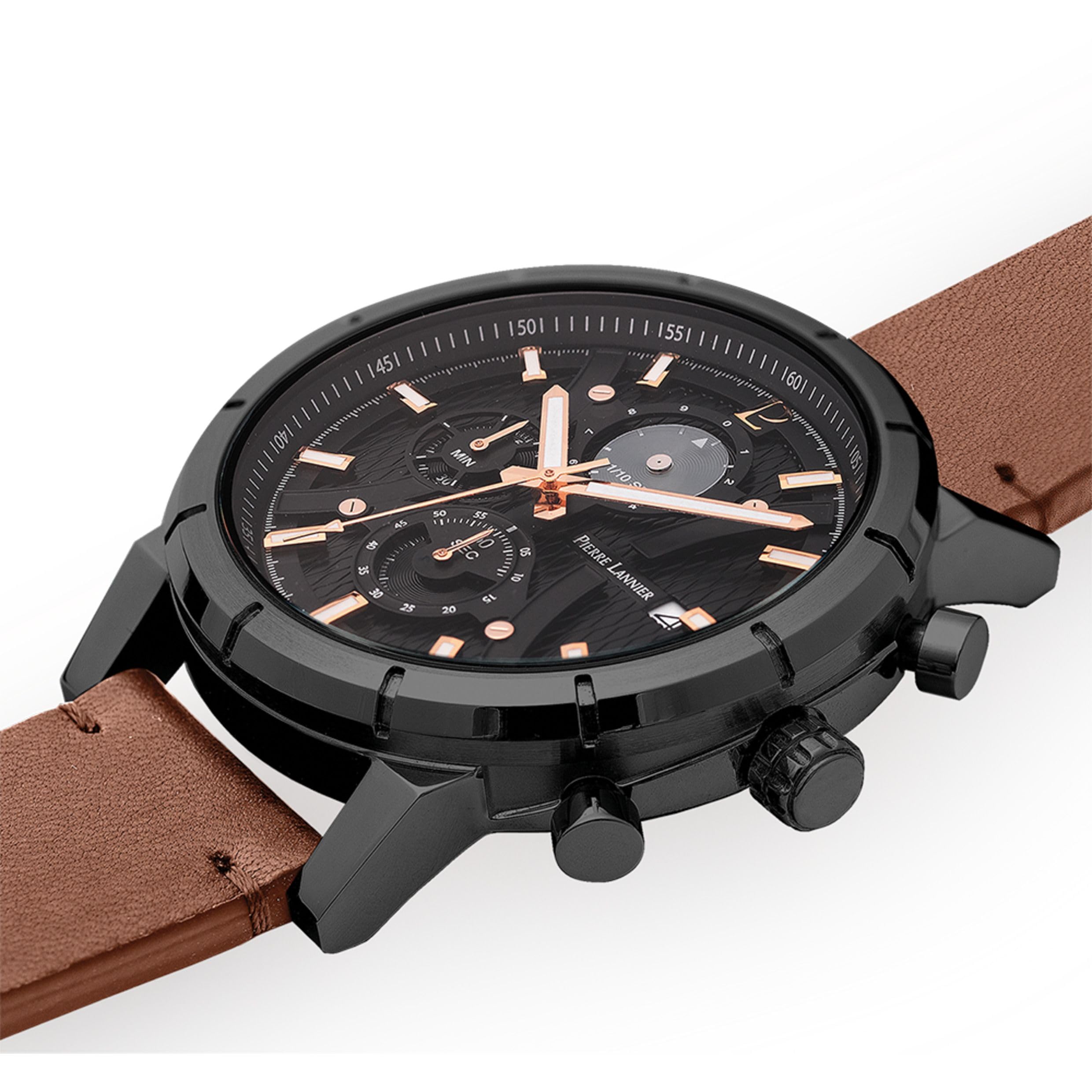 pierre-lannier-criterium-chronographe-quartz-45-mm-acier-5-atm image 2