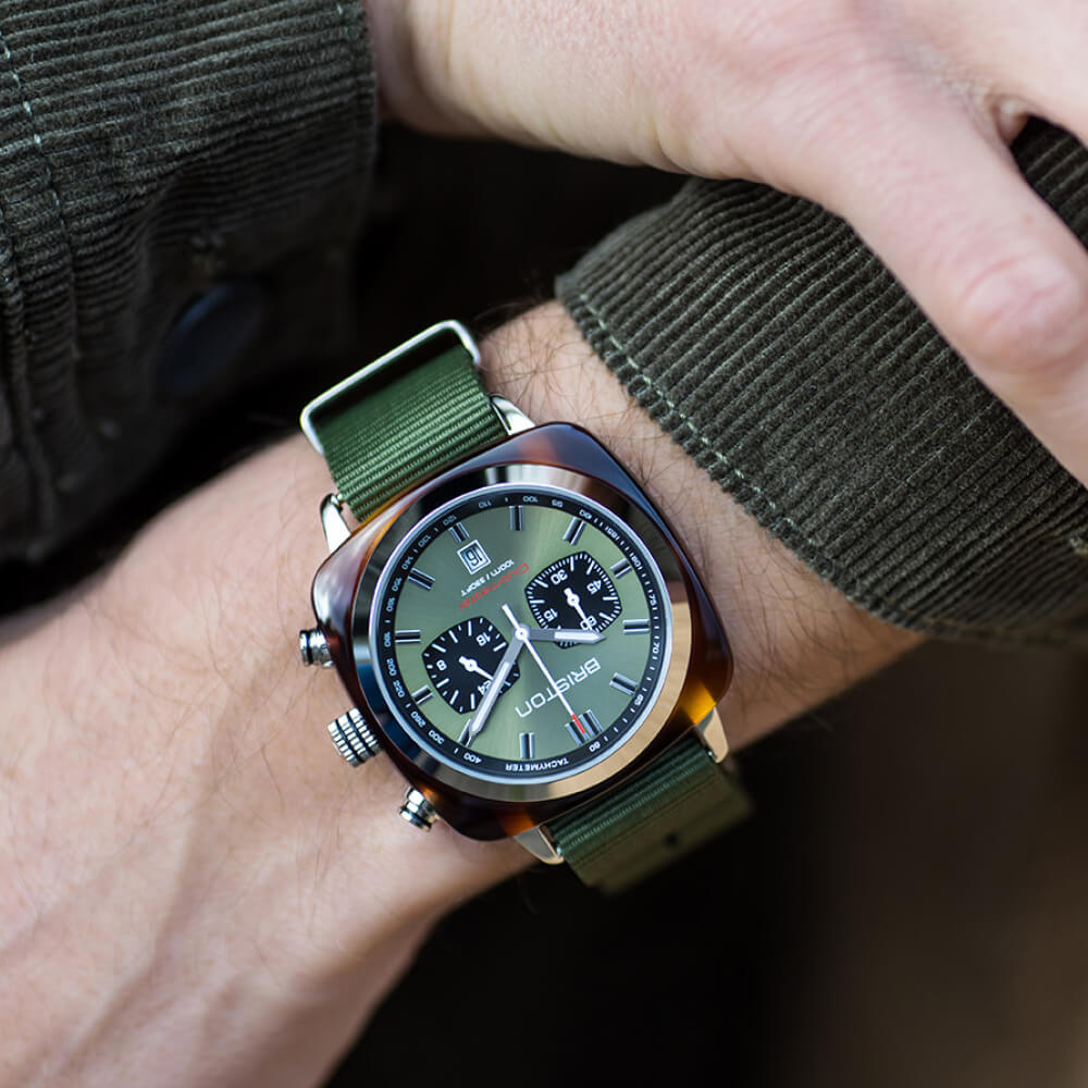 briston-clubmaster-sport-chrono-42-mm-vert-olive image 2