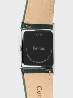 kelton-astre-montre-carr-e-silver-bracelet-epsom-vert image 4