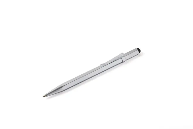 lexon-bee-2-stylo-bille-et-stylet-2-en-1-laiton-chrome-satin image 1