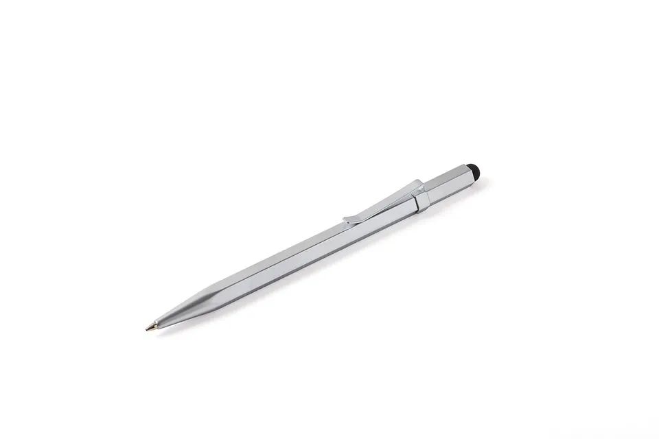 lexon-bee-2-stylo-bille-et-stylet-2-en-1-laiton-chrome-satin image 1