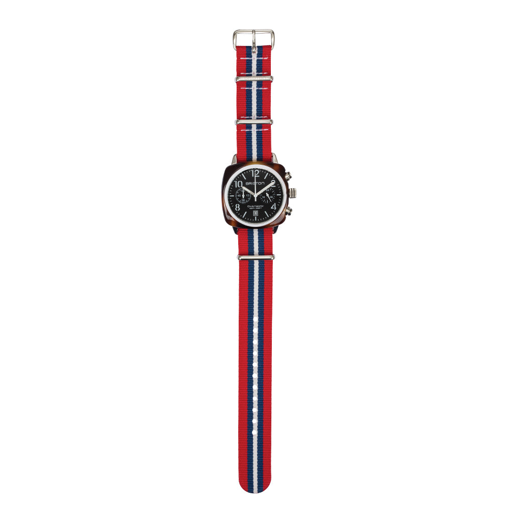 briston-bracelet-type-nato-nylon-ray-rouge-bleu-blanc-20-mm image 3