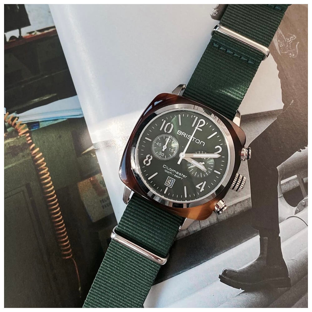 briston-clubmaster-classic-chronographe-40-mm-vert-anglais image 2