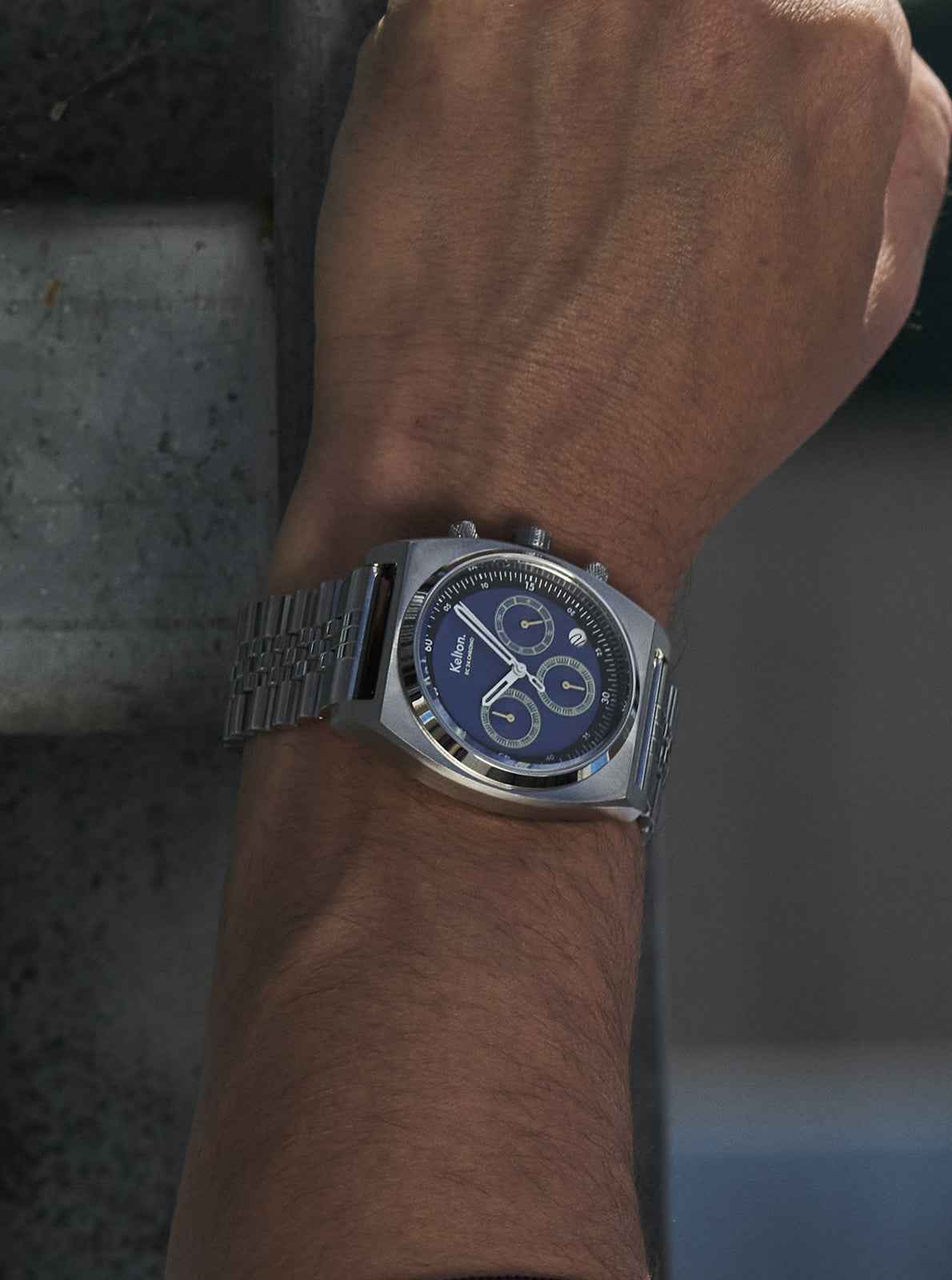 kelton-rc24-chrono-m-ca-quartz-bleu-bracelet-jubilee-acier image 2
