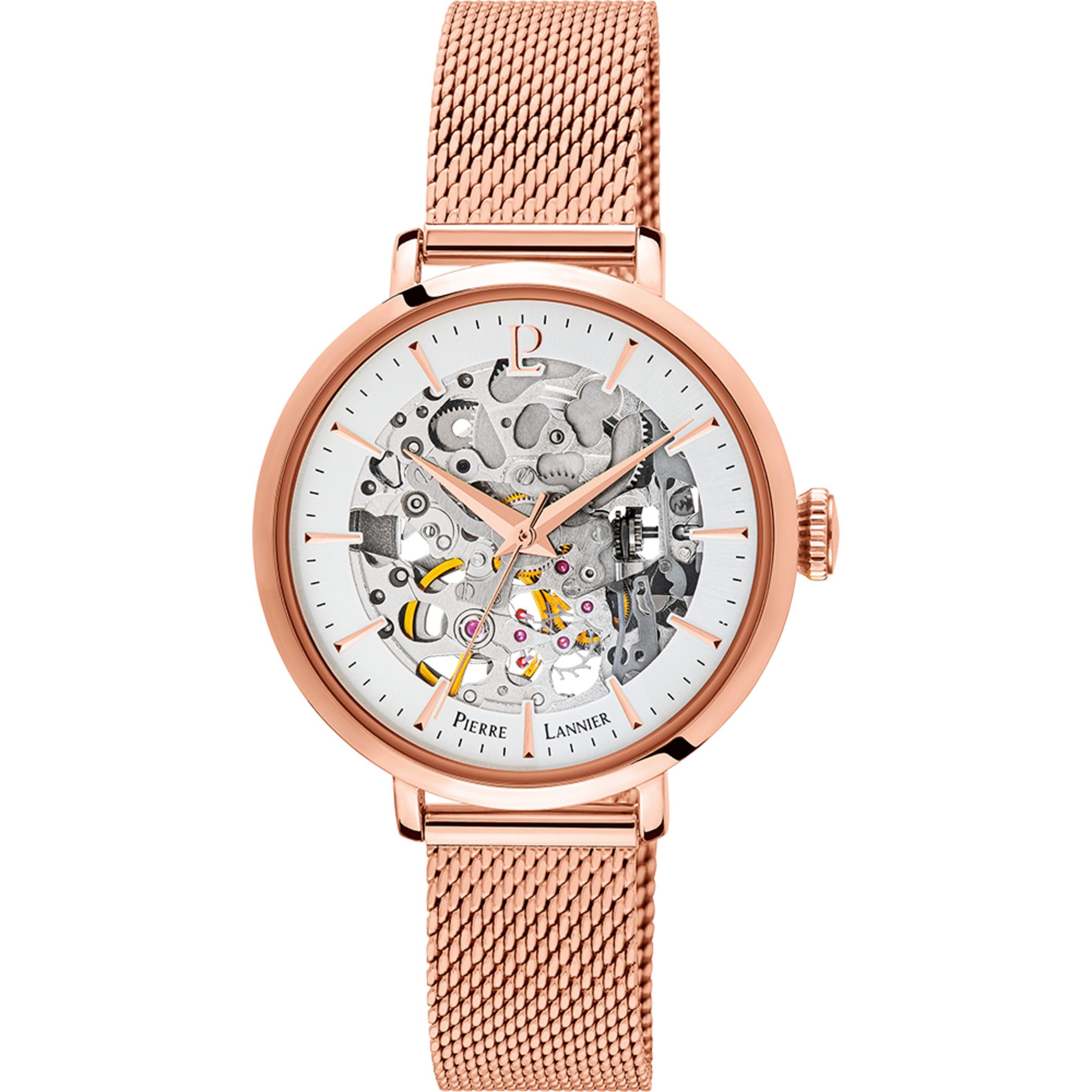 pierre-lannier-313b928-montre-femme-automatique-acier-rose-35-mm image 2