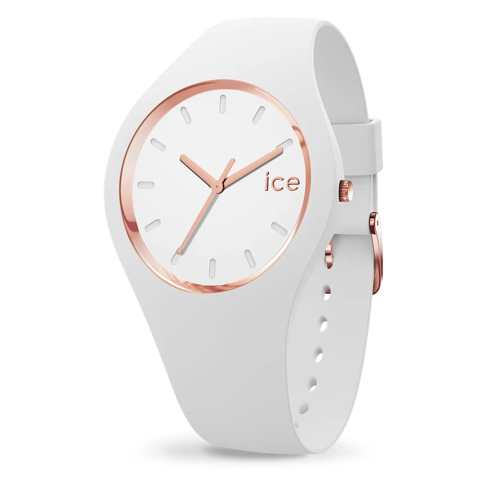 ice-watch-ice-glam-white-rose-gold-montre-femme-silicone-blanc image 1