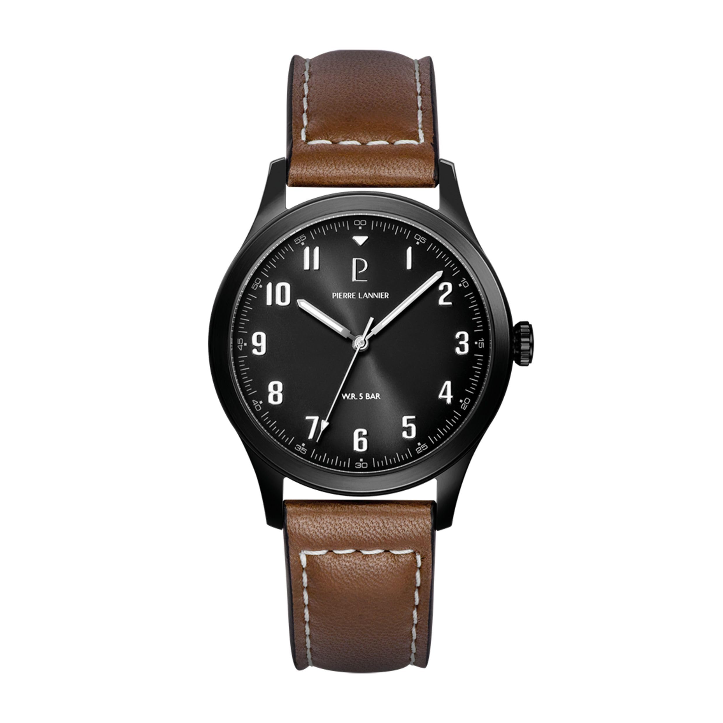 pierre-lannier-aviateur-montre-quartz-acier-inoxydable-40-mm-5-atm image 1