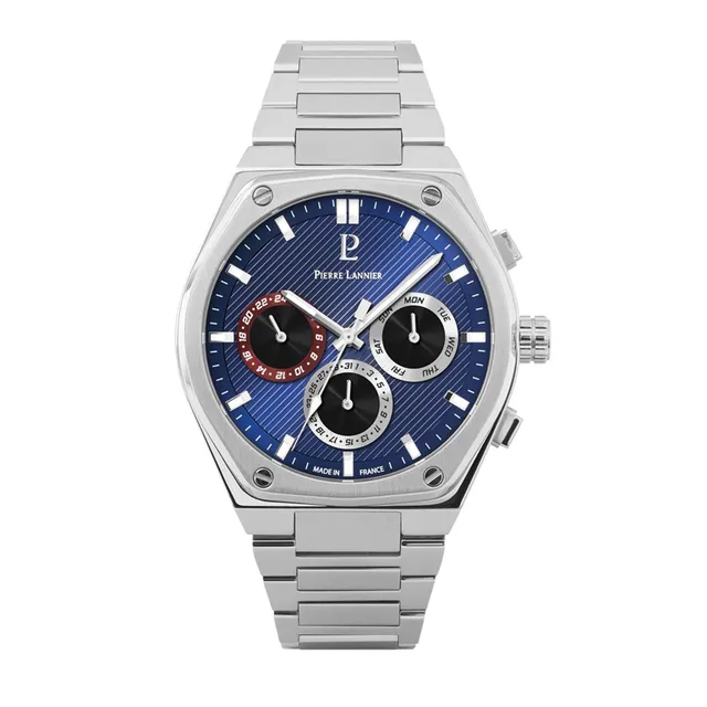 pierre-lannier-copilote-chronographe-quartz-42-5-mm-acier-inoxydable image 1