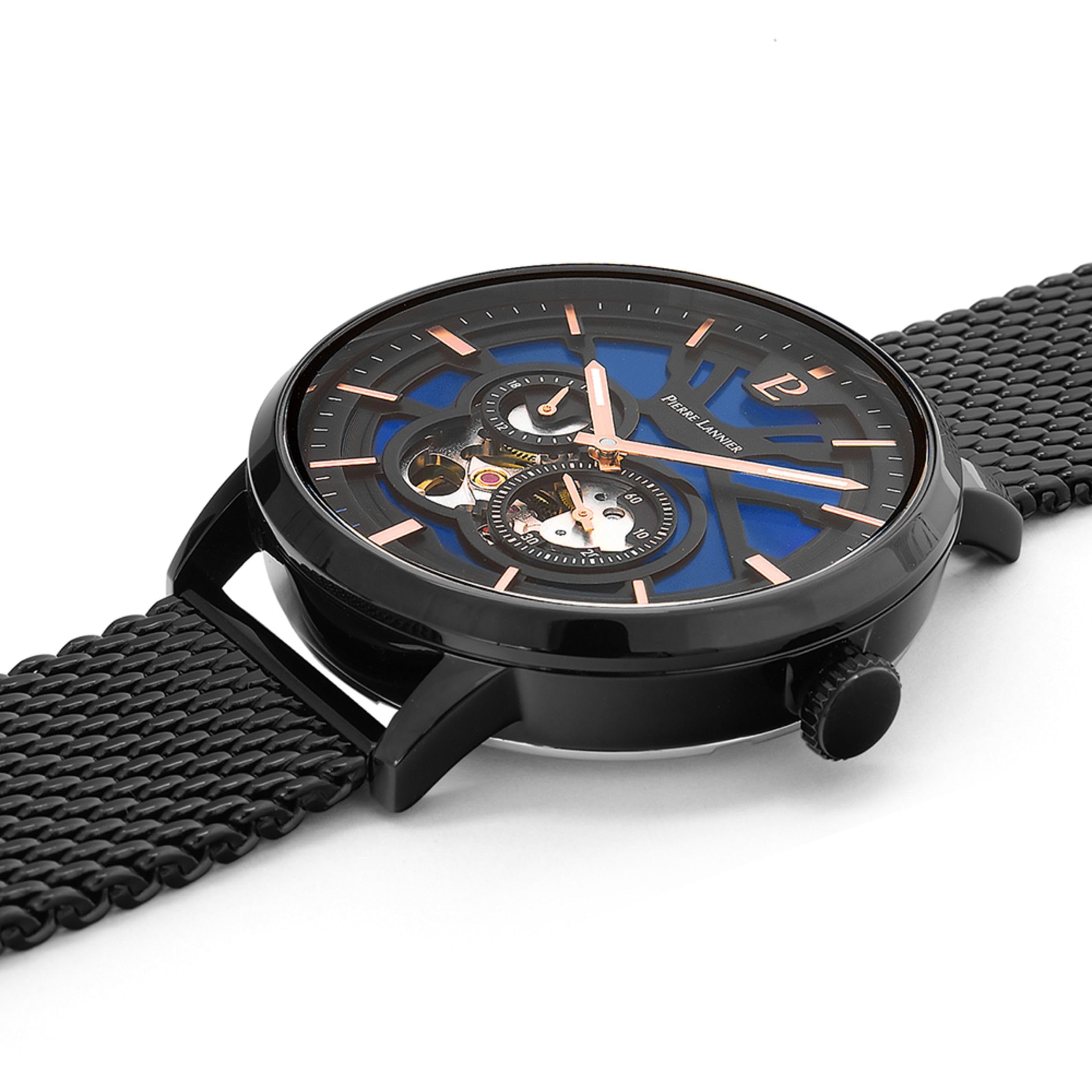 pierre-lannier-trio-automatique-42-mm-acier-inoxydable-5-atm-montre-automatique image 2