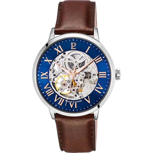 pierre-lannier-322b164-montre-homme-automatique-42-mm-bracelet-cuir-marron image 8
