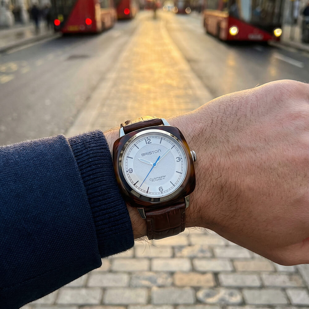briston-clubmaster-legend-classic-montre-automatique-hms-39-mm-blanc-marron image 3