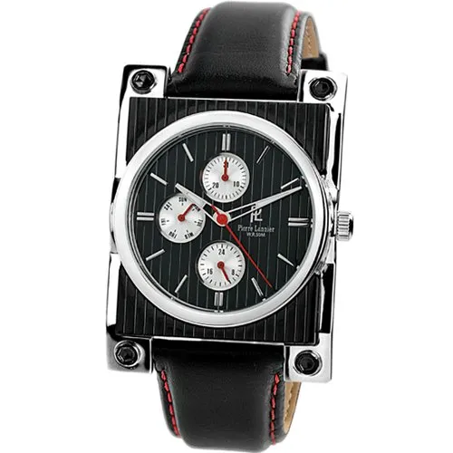 pierre-lannier-essential-205c133-montre-homme-quartz-cadran-noir-bracelet-cuir-n image 1