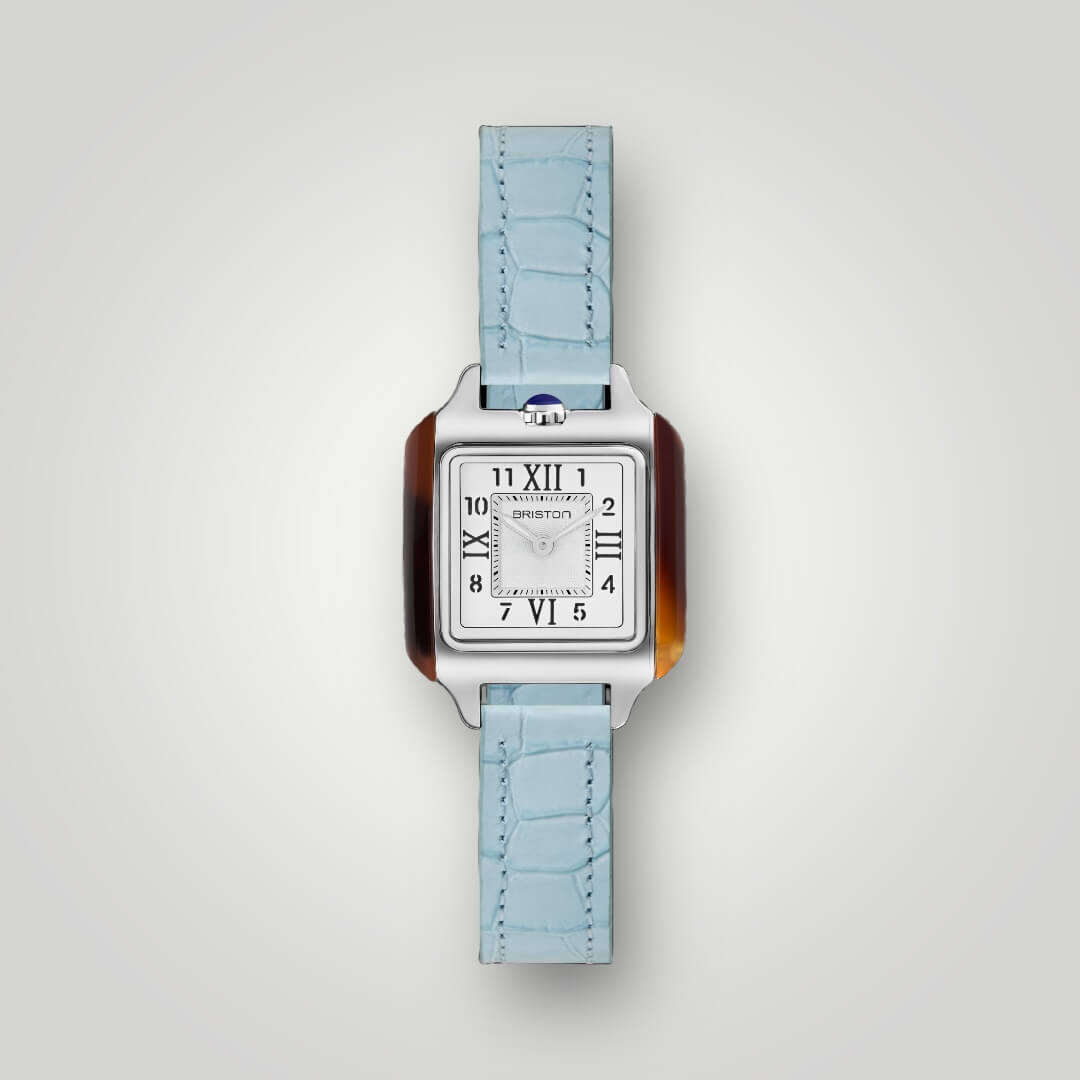 briston-bracelet-cuir-luxury-12-mm-bleu-clair-clubmaster-lady image 2