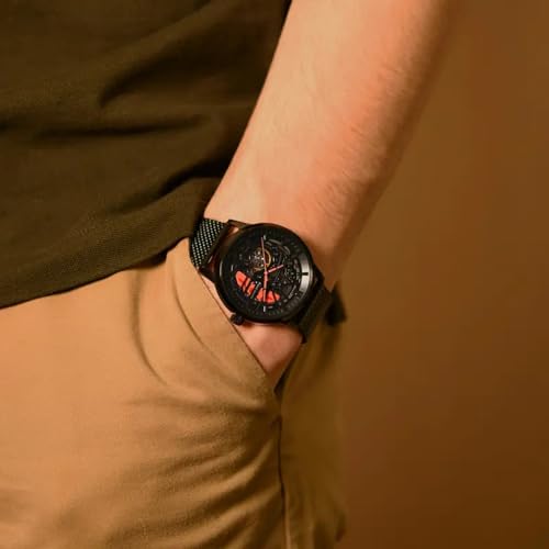 pierre-lannier-paddock-montre-automatique-maille-milanaise-noire image 6