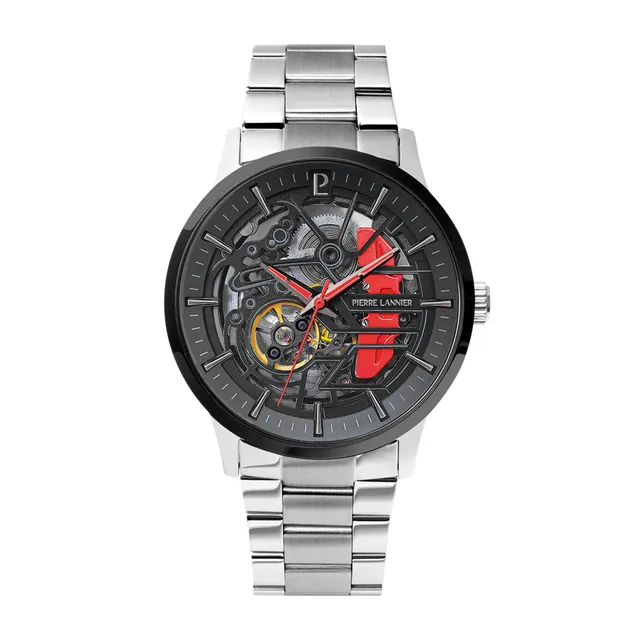 pierre-lannier-paddock-automatique-squelette-43-mm-acier-5-atm-fabriqu-e-en-fran image 1