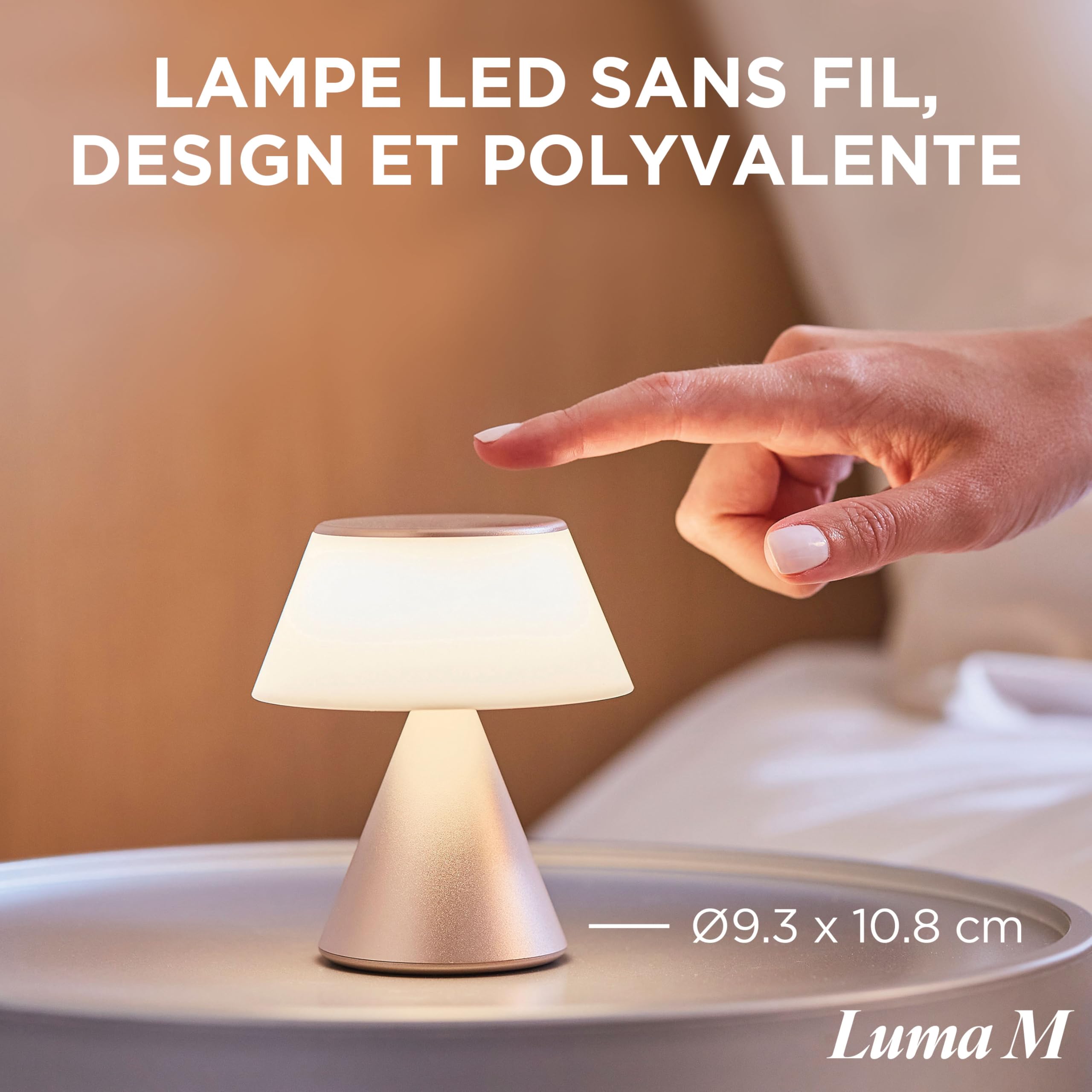 lexon-luma-m-lampe-de-bureau-led-sans-fil-tactile-m-tal-9-couleurs-easysync image 2