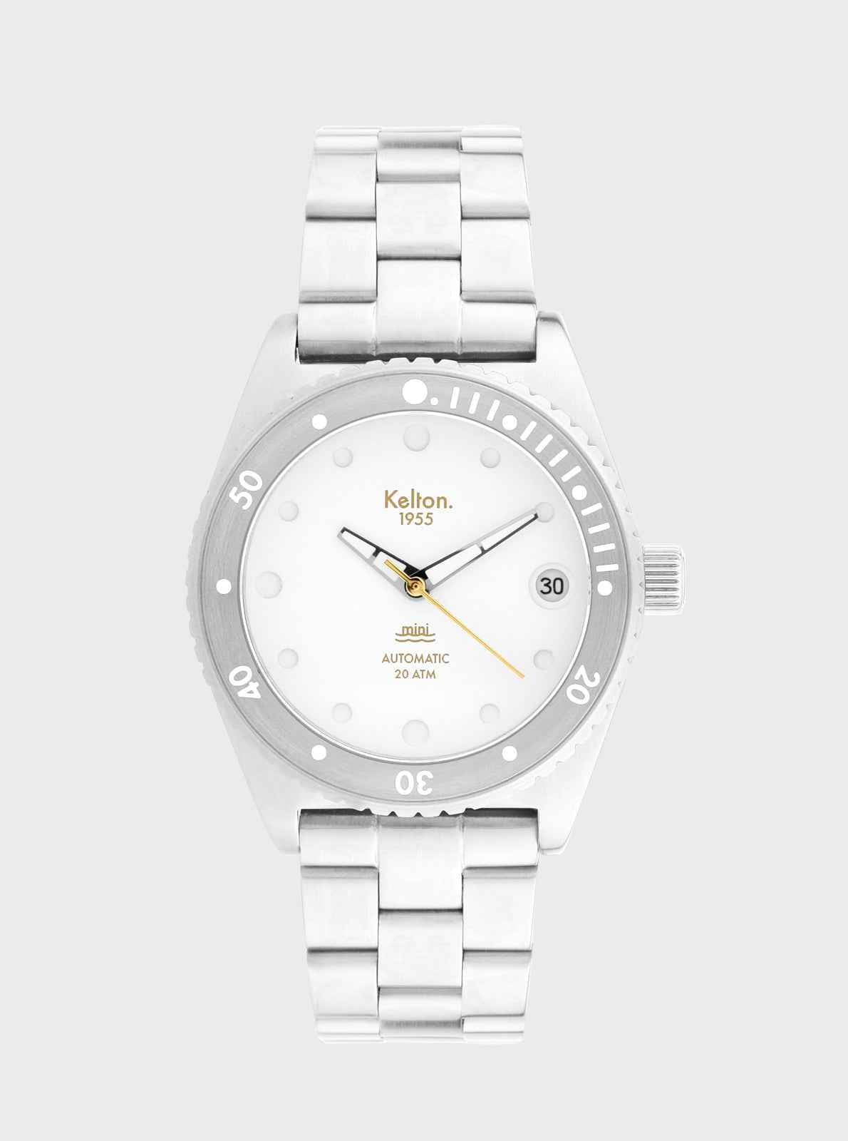 kelton-1955-mini-montre-de-plong-e-blanche-20-atm-34mm image 1