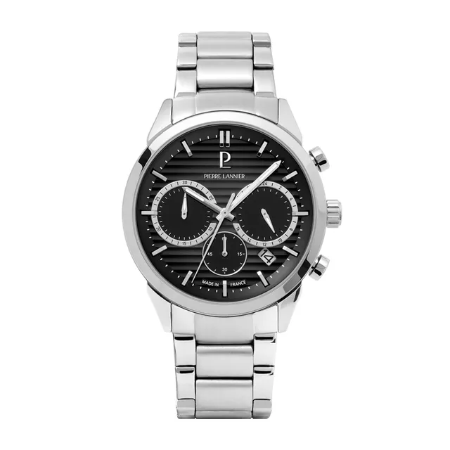 pierre-lannier-monarck-chronographe-quartz-acier-inoxydable-43-mm-5-atm image 1