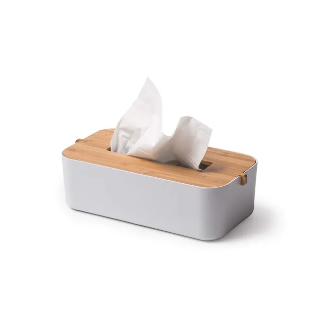 lexon-lh43w8-bo-te-mouchoirs-bambou-blanc-26-5-x-13-7-x-8-cm image 1