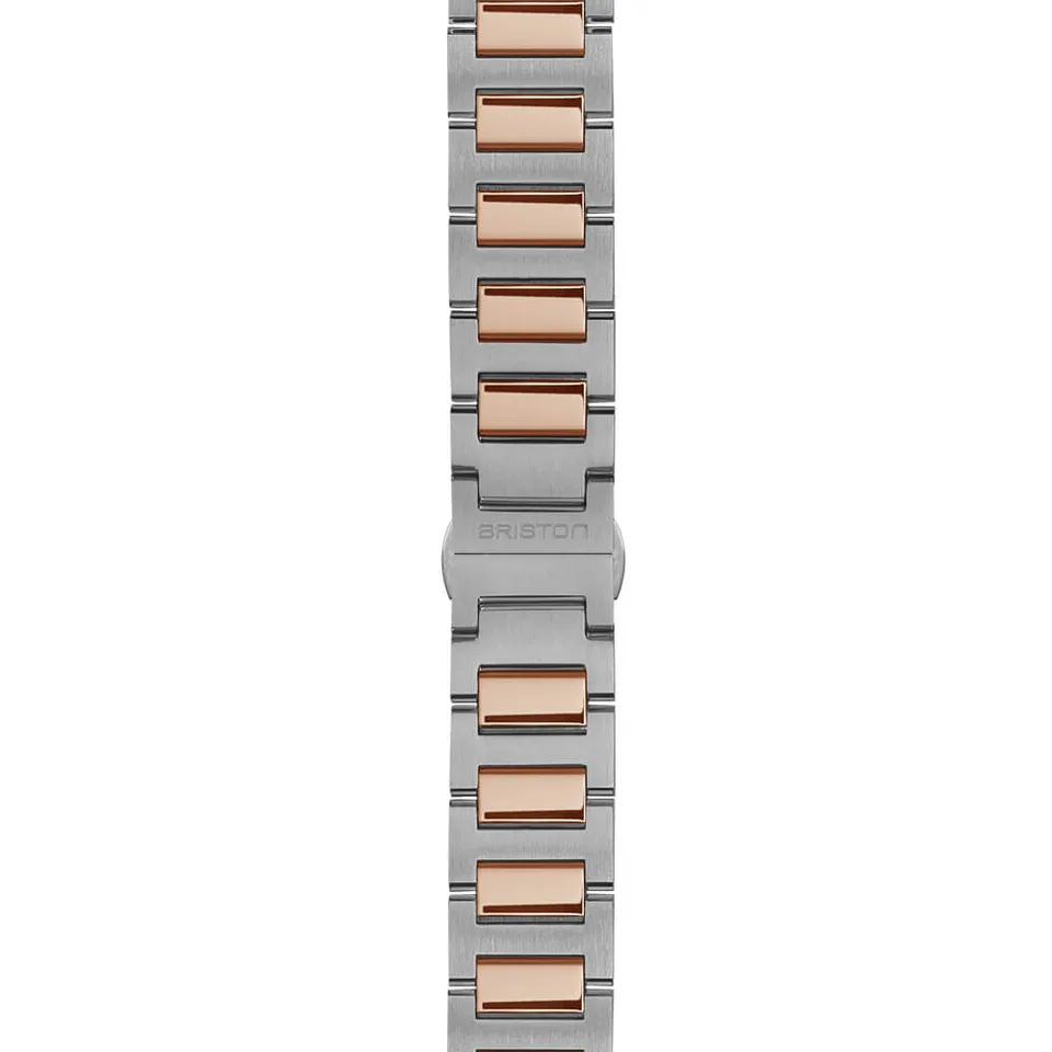 briston-bracelet-acier-kennedy-medium-18-mm-bicolore-argent-et-or-rose image 1