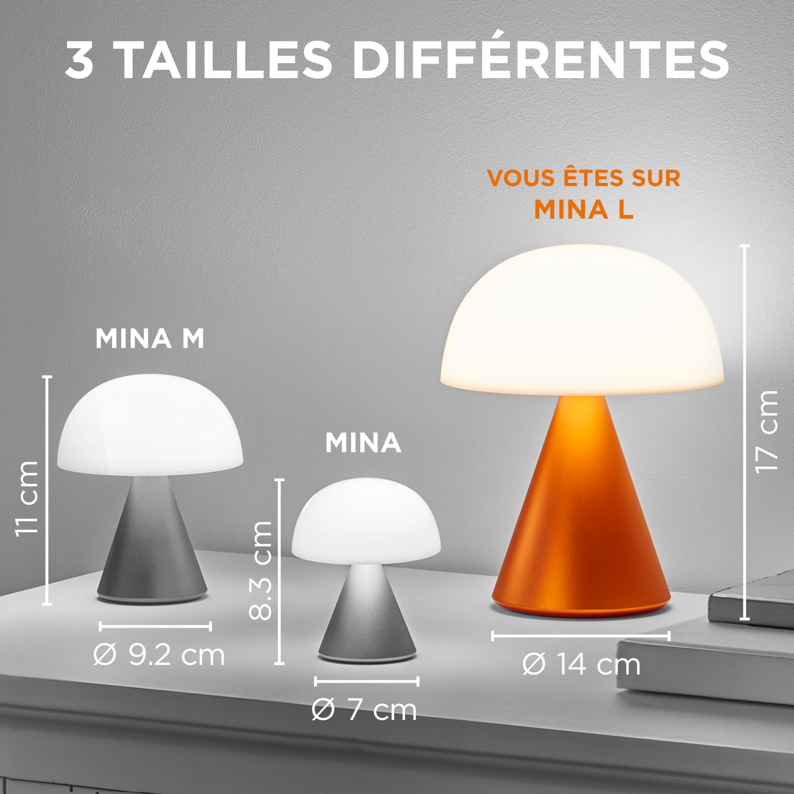 lexon-mina-l-lampe-champignon-led-sans-fil-9-couleurs-alu-poli image 2