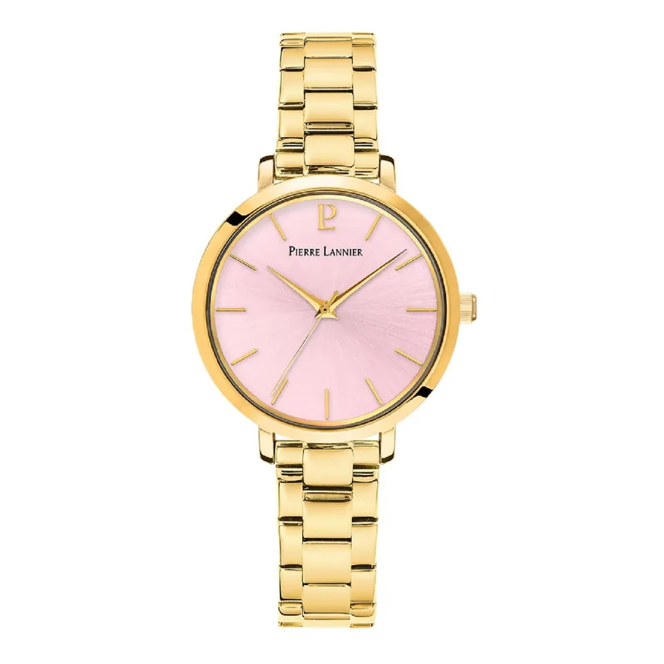 pierre-lannier-chouquette-montre-femme-acier-dor-cadran-rose image 1