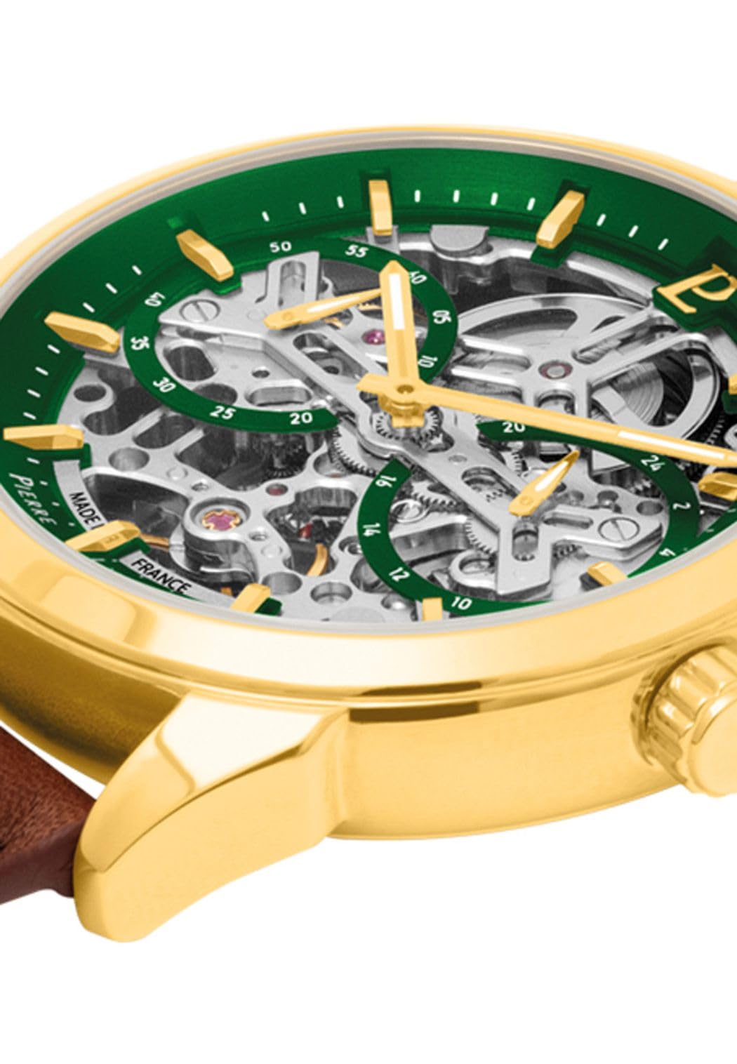 pierre-lannier-monarck-montre-automatique-homme-43-mm-acier-et-cuir-5-atm image 2