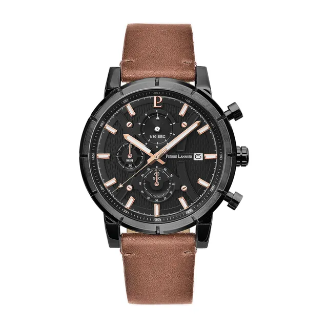 pierre-lannier-criterium-chronographe-quartz-45-mm-acier-5-atm image 1