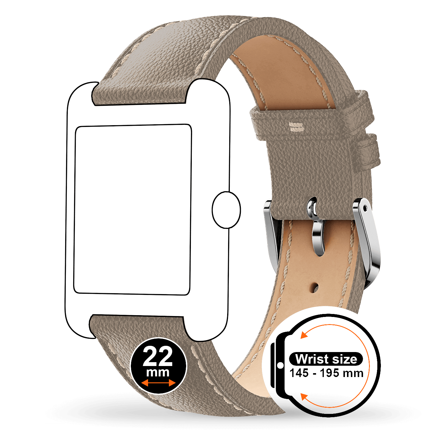 ice-watch-band-leather-22mm-bracelet-cuir-gris-fonc-pour-ice-smart-tks-2-0 image 2