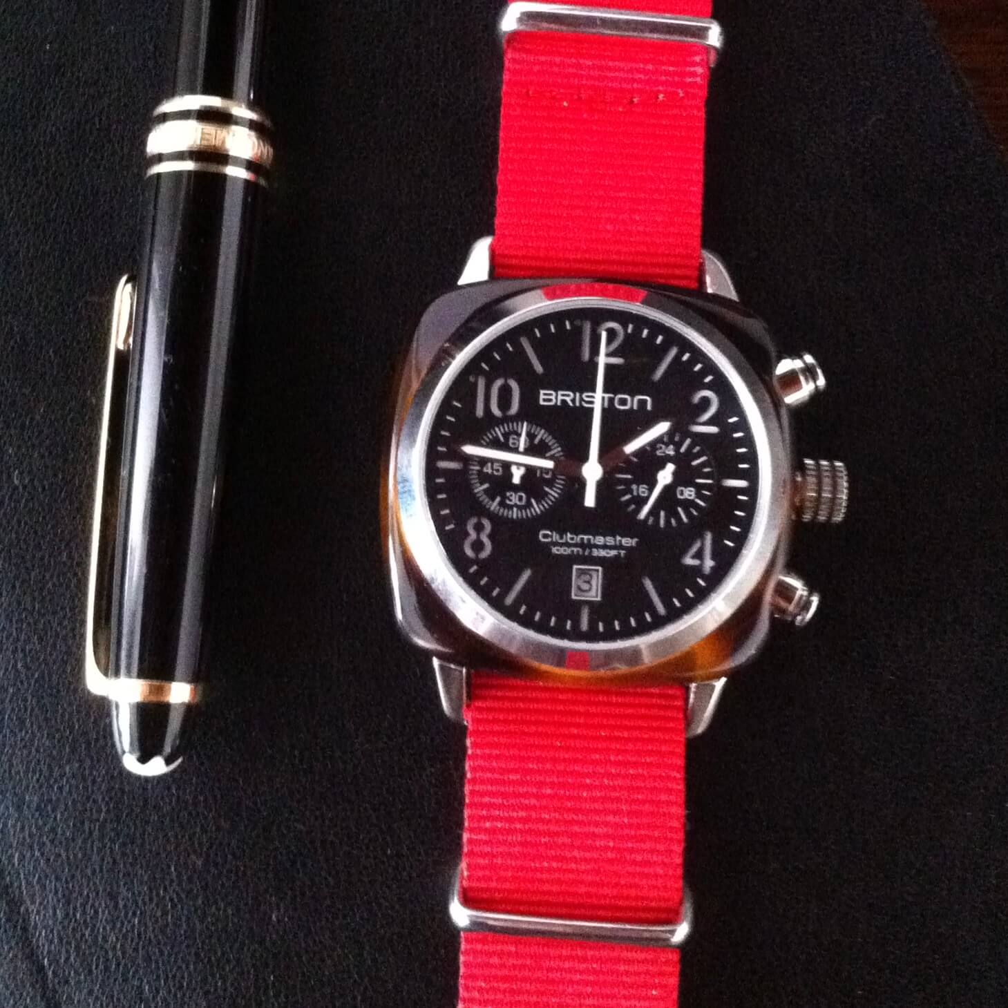 briston-clubmaster-classic-bracelet-type-nato-rouge-20-mm image 5