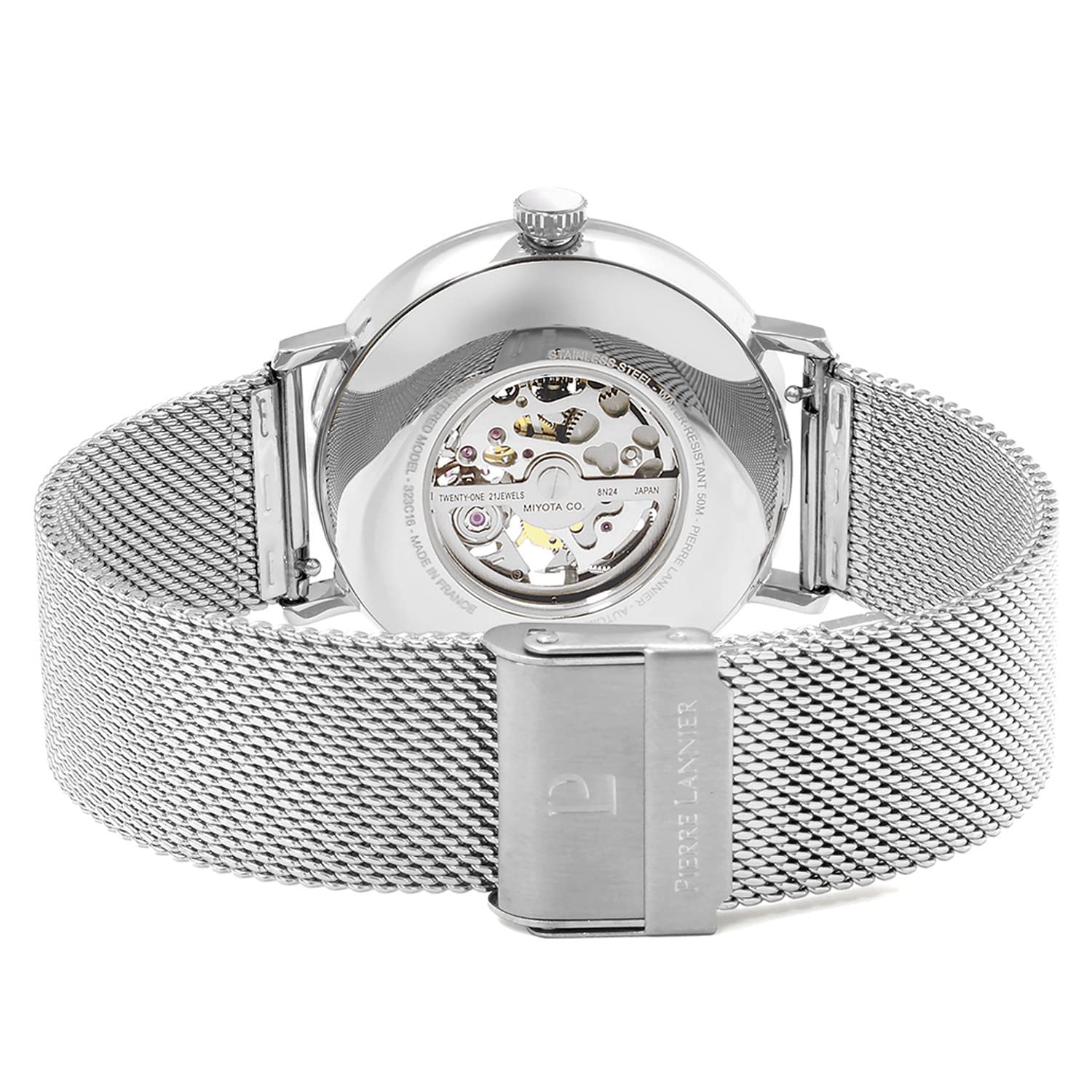 pierre-lannier-gaius-323c131-montre-homme-automatique-acier-milanais-argent-20-m image 2