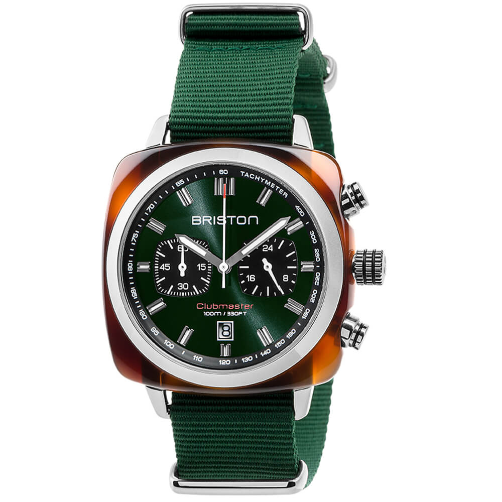 briston-clubmaster-sport-chrono-42-mm-vert-anglais image 1