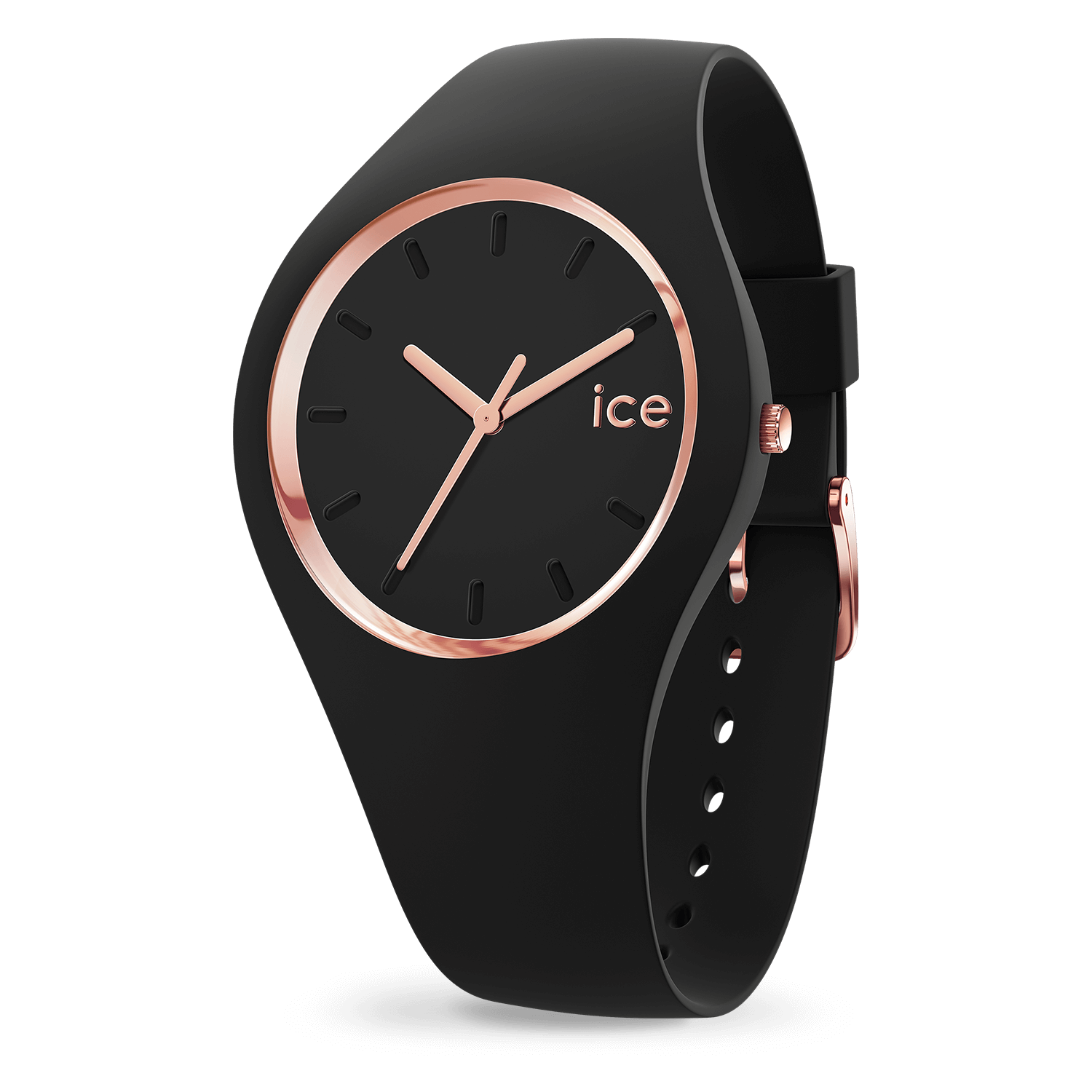 ice-watch-ice-glam-black-rose-gold-montre-femme-silicone image 1