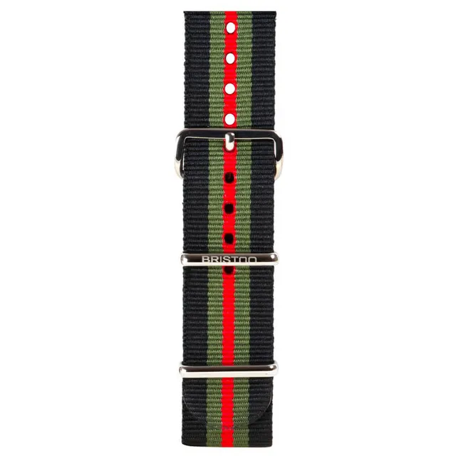 briston-bracelet-nato-20-mm-noir-vert-rouge image 1