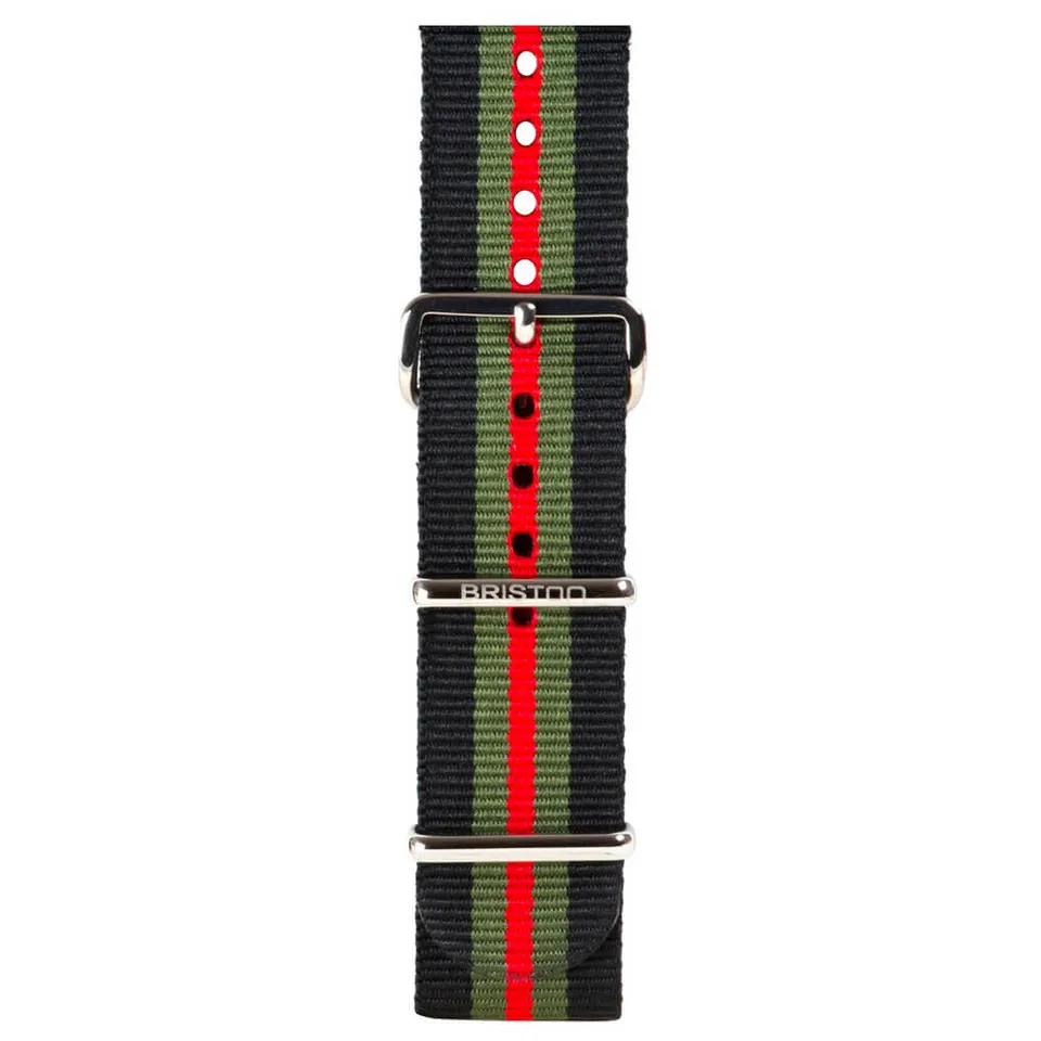 briston-bracelet-nato-20-mm-noir-vert-rouge image 1