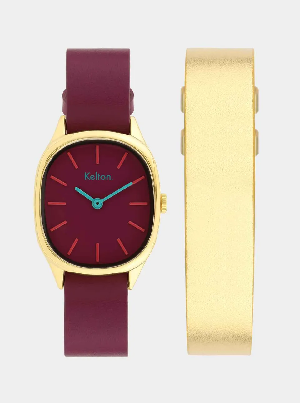 kelton-colorama-prune-coffret-montre-bracelet-cuir-offert-dition-limit-e image 1