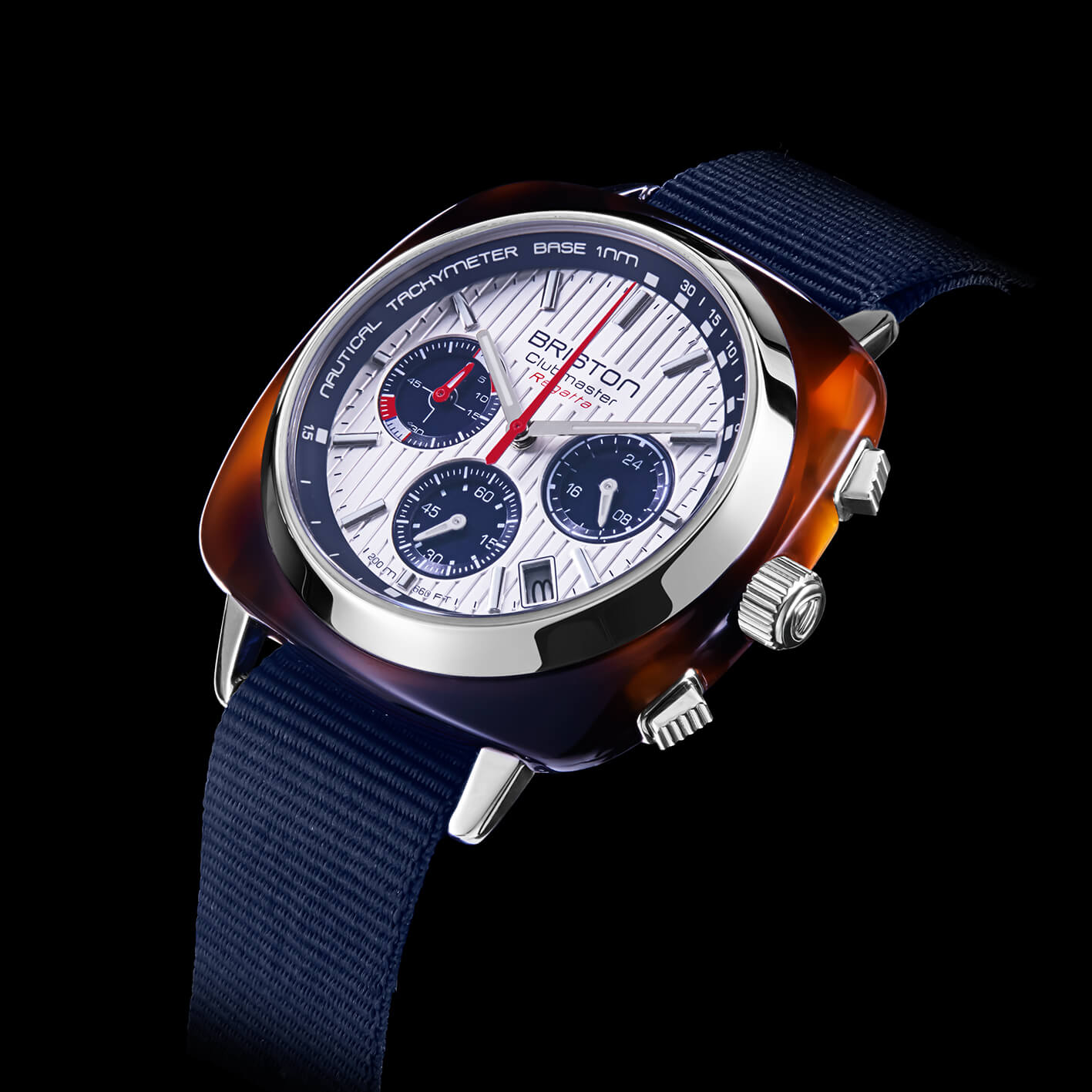 briston-clubmaster-regatta-chrono-42-mm-blanc-bleu image 2
