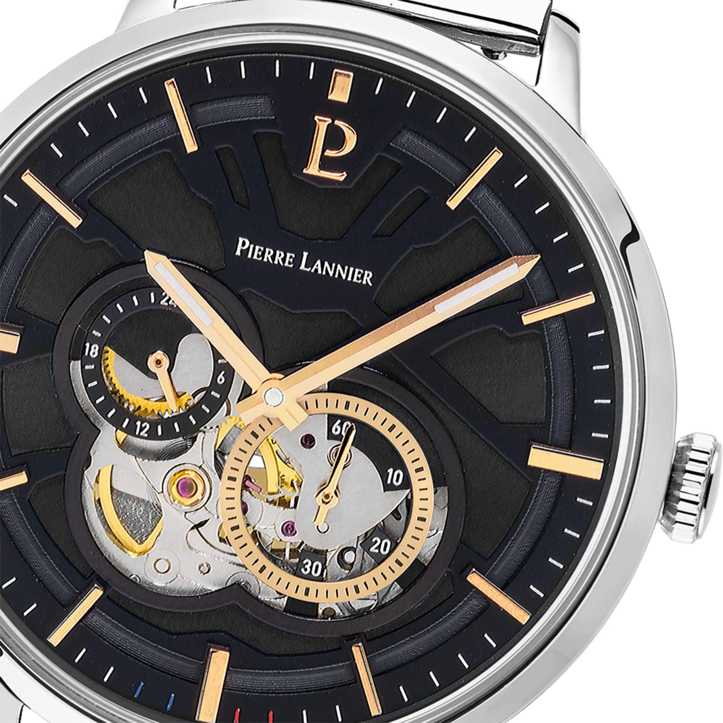 pierre-lannier-trio-automatique-montre-homme-acier-noir-42-mm-5-atm image 3