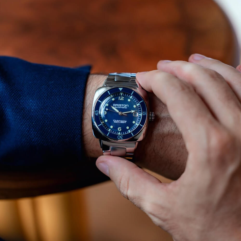 briston-clubmaster-legend-diver-montre-automatique-40-mm-acier-bleu-marine image 2