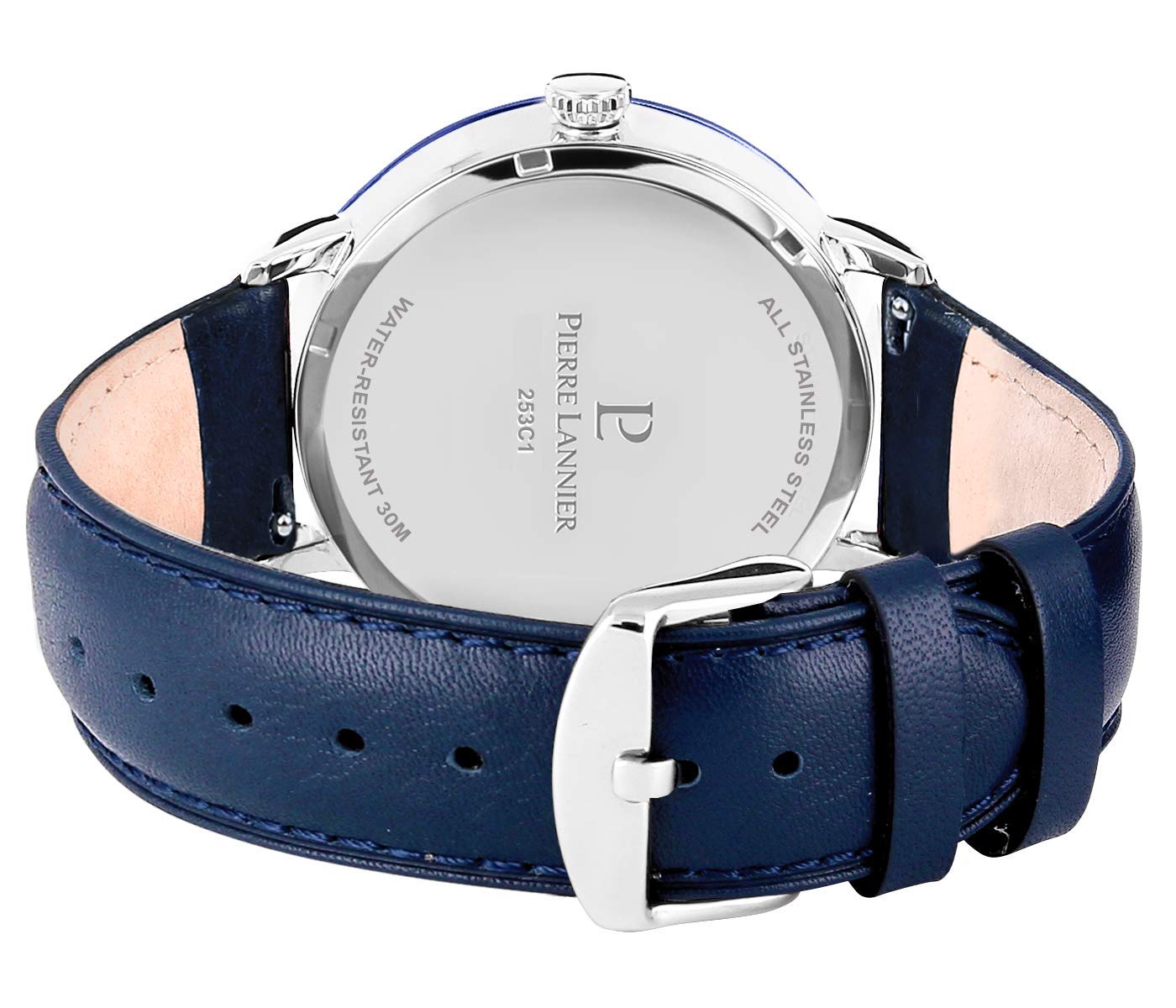 pierre-lannier-beaucour-montre-homme-quartz-42-mm-253c166-bracelet-cuir-bleu-cad image 4
