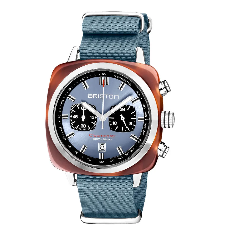 briston-clubmaster-sport-chrono-montre-quartz-42-mm-bleu-glacier image 1