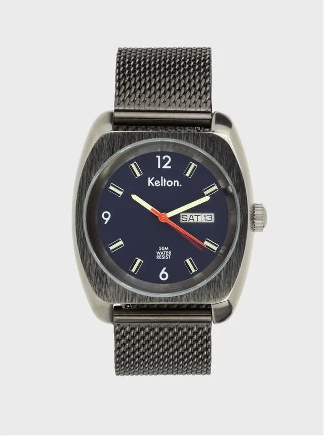 kelton-rc-22-navy-mesh-montre-jour-date-bracelet-milanais image 1
