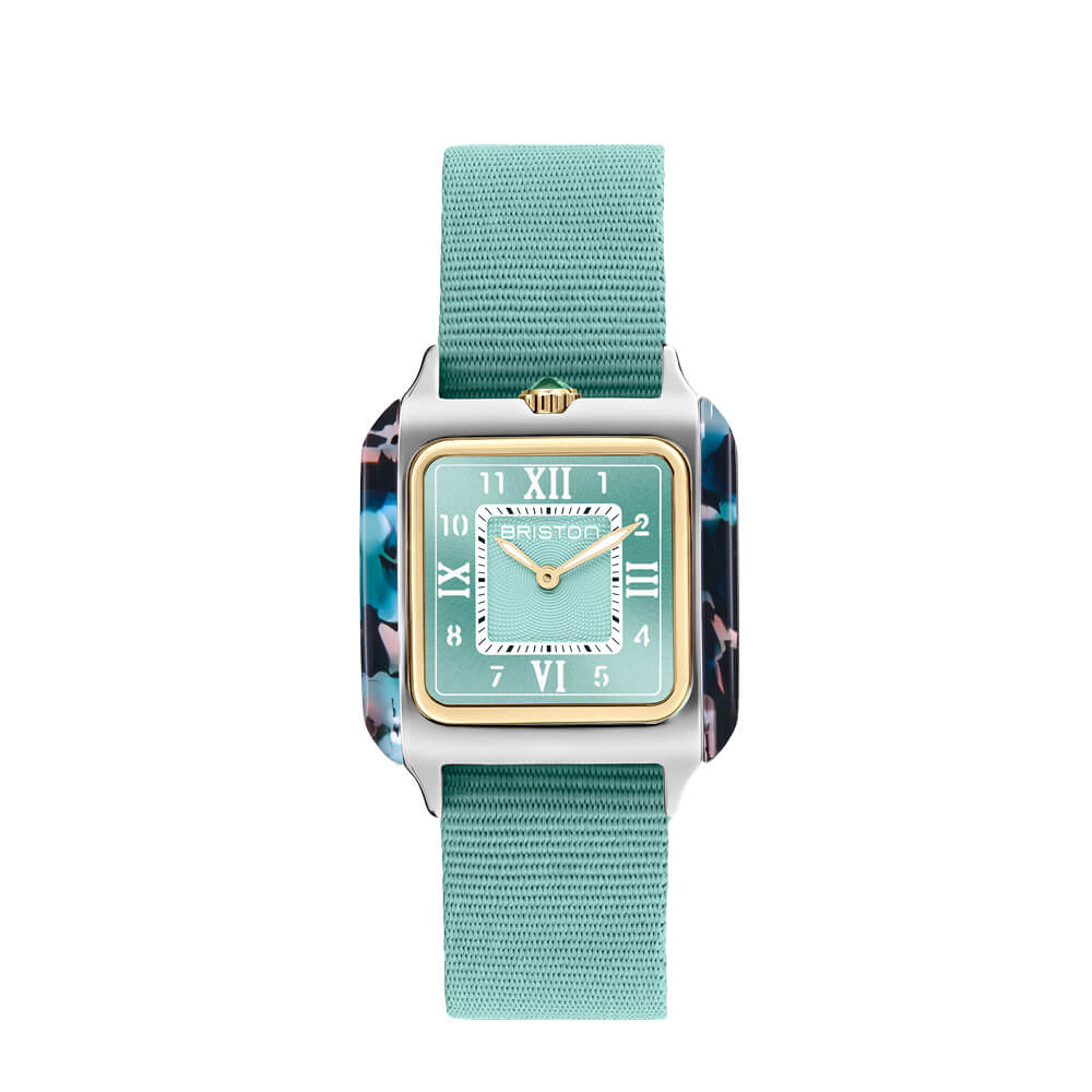 briston-streamliner-kennedy-spring-hm-montre-30-mm-or-jaune-vert-d-eau image 1
