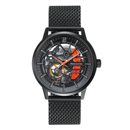 pierre-lannier-paddock-montre-automatique-maille-milanaise-noire image 5